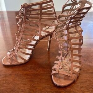 Gianvito Rossi Gladiator Heels Lace Up Cage Stiletto Sandals Size 36 US 6